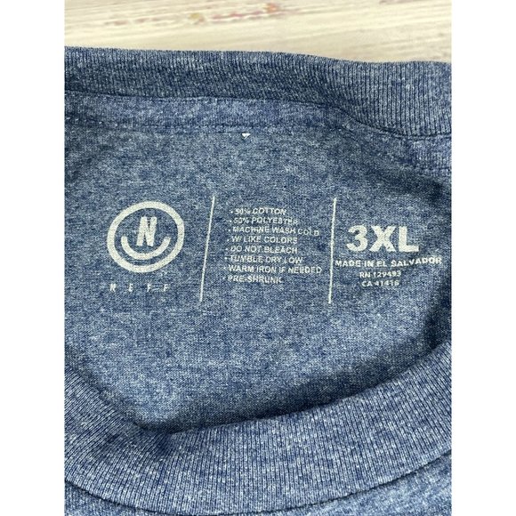 NWT Neff Heather Blue w/ Red‎ Stripe 3XL T-shirt - Picture 4 of 5